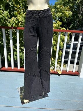 Smocked Elastic Waist Pants